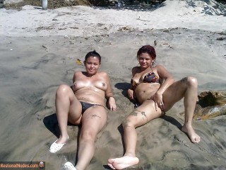 Costa Rican Girls Pussy and Tits on Beach