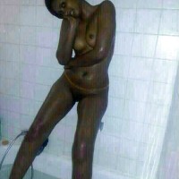 Black Girlfriend Naked in Bathroom from Burundi