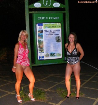 British Ladies Showing Pussies in Public at Night