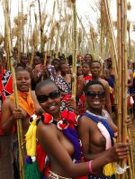 Group of Topless African girls Tribe in Swaziland