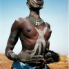 Black African Ethnic Tribe Woman Topless from Sudan
