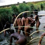Many Swazi Nudists Bathing Naked in the River