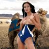 Beautiful Kazakhstani Girl Posing Topless with Camel
