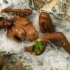 Nude Haitian Woman in the Rapids