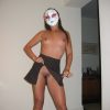 Masked Topless Girl from New Zealand Flashing Pussy